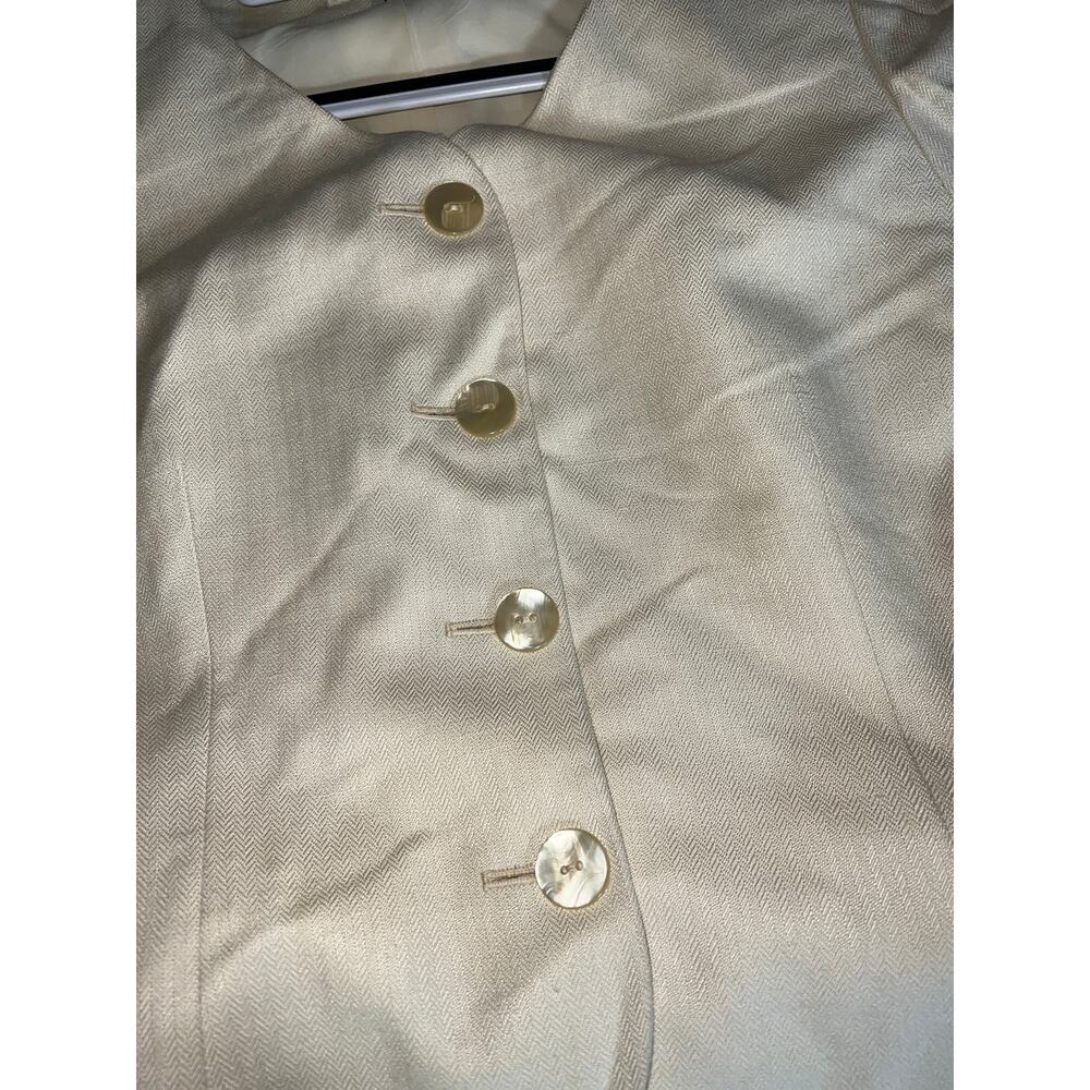 075 Vintage Christian Dior The Suit Ivory Wool Jacket USA Made Women’s 6 - Picture 7 of 10